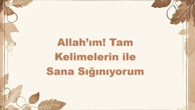 Allah’ım! Tam Kelimelerin ile Sana Sığınıyorum